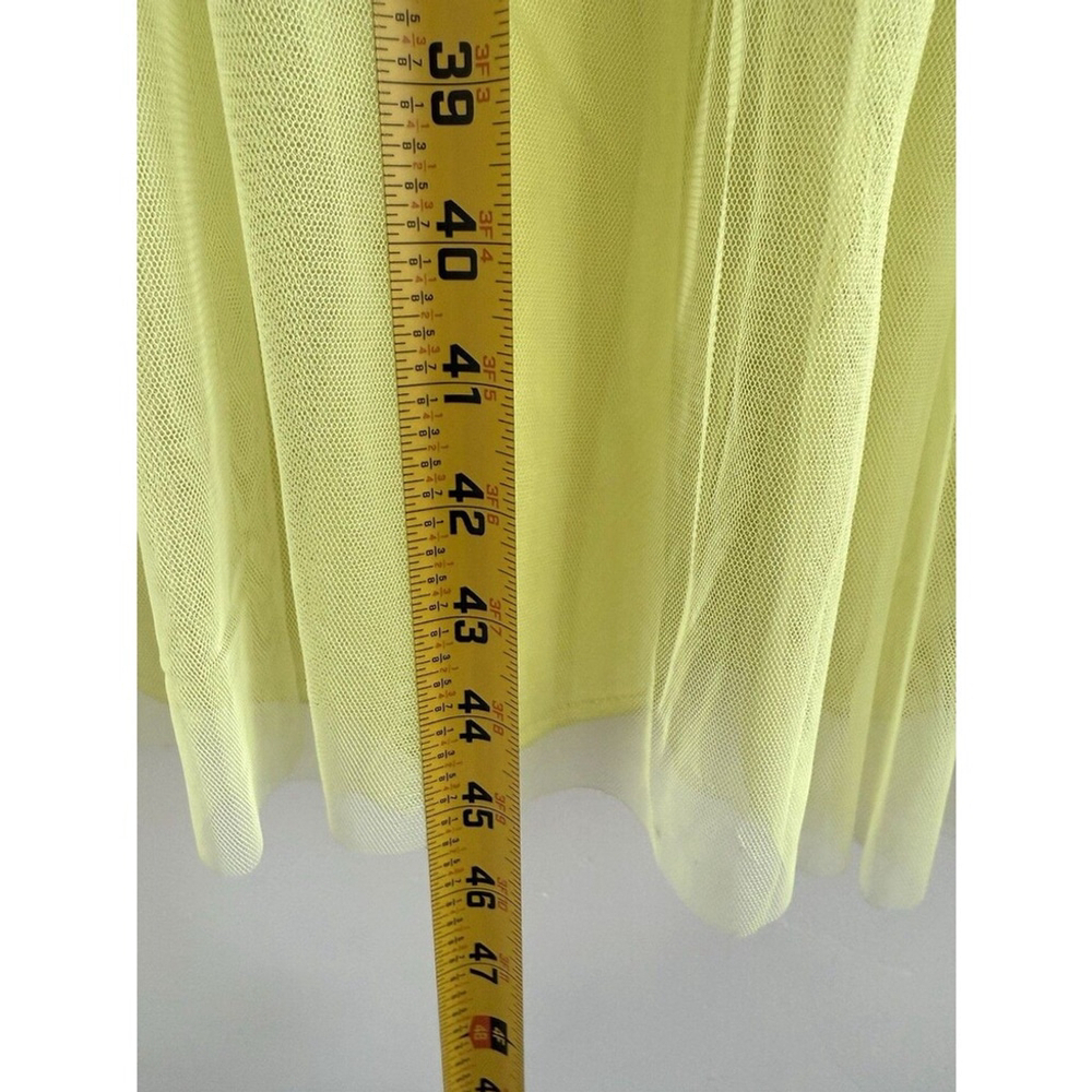 Anaya cut-out puff sleeve women midi dress in light yellow green size 10 - Picture 6 of 13
